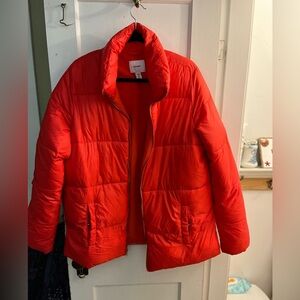 Old Navy Bright Orange Puffer Jacket